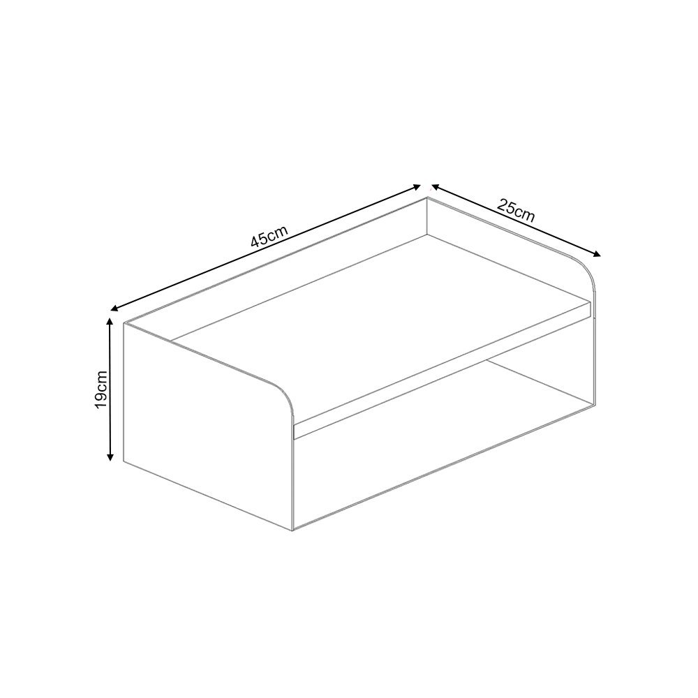 Kit 2 Mesas de Cabeceira Suspensas Branca em Aço Linha Home Padrão Morphi Design 45cm - 6