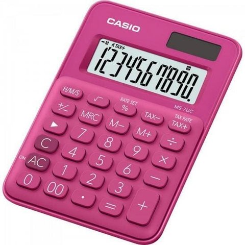 Calculadora Mini de Mesa 10 Digitos MS-7UC-RD Rosa Casio