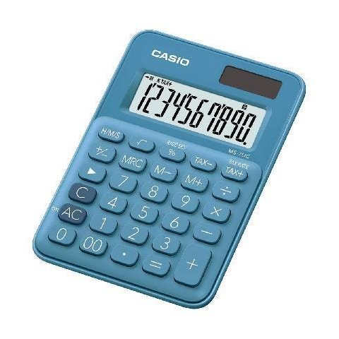 Calculadora Mini de Mesa 8 Digitos, com Calculo de Hora, MS-7UC-BU-N AZUL