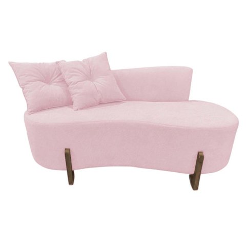 Namoradeira Sofá Feijão Luna Orgânica Couro Rosa Bebê