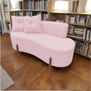 Ver mais imagens de Namoradeira Sofá Feijão Luna Orgânica Couro Rosa Bebê