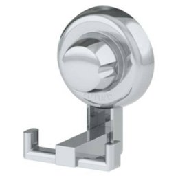 Suporte Para Roupa Toalha Cabide Gancho Multiuso Duplo Com Ventosa - Cromado - 1