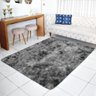 Tapete Para Sala Peludo Felpudo Quarto 1,50x1,00 Grande Antiderrapante Shaggy Preto Mesclado Macio M - 1