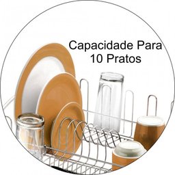 Escorredor De Louças Com Suporte Para Talheres Removível - Aço Cromado - 3