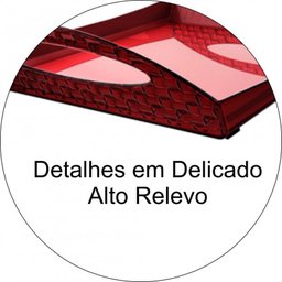 Bandeja Café Da Manhã Com Alças Detalhes Alto Relevo - Vermelho - 4 Bandeja Café Da Manhã Com Alças Detalhes Alto Relevo - Vermelho - 4