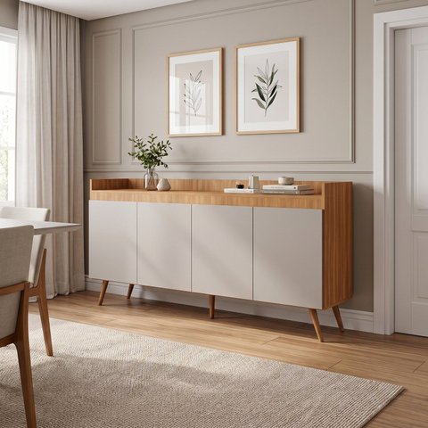 Buffet Aparador para Sala de Jantar 4 Portas 180cm