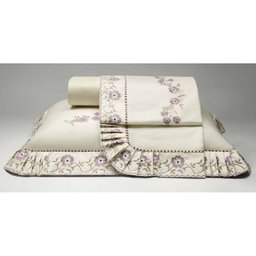 Jogo de Cama Casal Queen Yasmin Percal 200 Fios 04 peças Palha - Casaborda - 1
