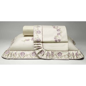 Jogo de Cama Casal Queen Yasmin Percal 200 Fios 04 peças Palha - Casaborda
