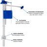 Kit Mecanismo Reparo Completo Entrada e Saída Universal com Boia Acoplada P/ Caixa Descarga | Astra - 4