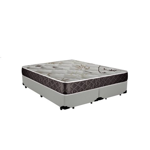 Cama Box Queen Colchão Gold Espuma D33 Acolchões + Box Sintético 60x158x198 Cor:Branco