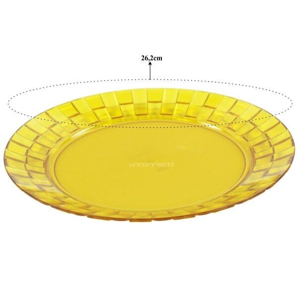 Jogo de Pratos Trama Com 6 Peças Mesa Cozinha - Cores - Amarelo - 4