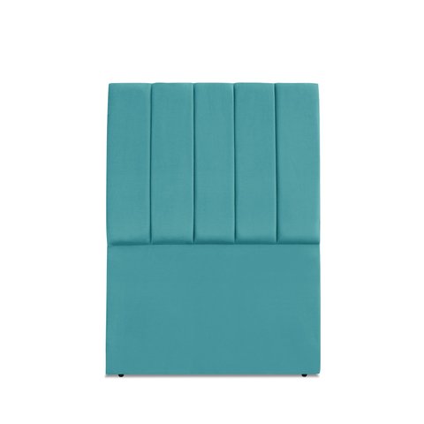 Cabeceira Estofada Solteiro Carla 90cm Suede Azul Turquesa