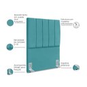 Ver imagem 4 de Cabeceira Estofada Solteiro Carla 90cm Suede Azul Turquesa