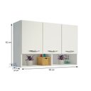 Ver imagem 2 de Armário 3 Portas Aéreo Branco Quarto Multiuso Roupas ClickForte Armário Multiuso