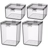 Kit 4 Potes Com Tampa e Trava Hermético Plástico Alimentos - Cores - Transparente - 1