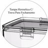 Kit 4 Potes Com Tampa e Trava Hermético Plástico Alimentos - Cores - Transparente - 2