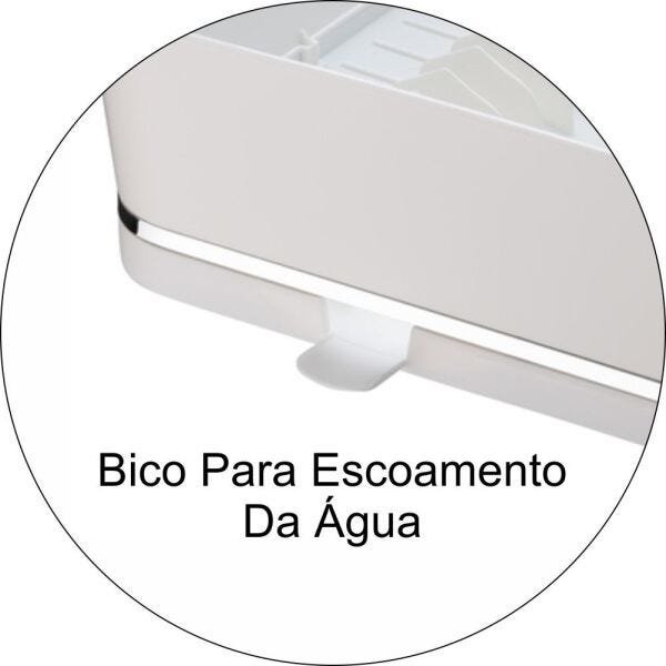 Escorredor Louça Talheres + Dispenser Detergente + Lixeirinha 2,5L - Branco - 3