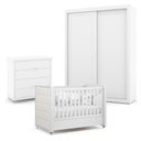 Ver imagem 1 de Quarto de Bebe 2 Portas Tutto New com Capitonê New Boucle e Gaveteiro Branco Acetinado - Matic