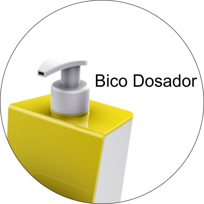 Kit Lixeirinha Dispenser Detergente Grade de Pia Cozinha - Cores - Amarelo - 6