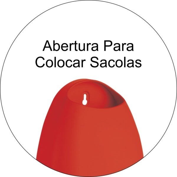 Dispenser Porta Sacolas Plásticas Puxa Saco - Vermelho - 4