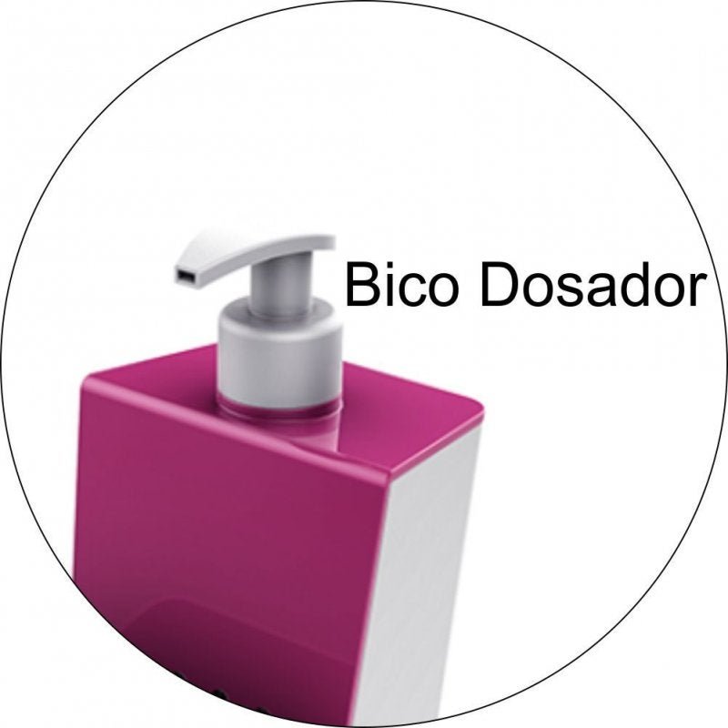 Kit Lixeirinha Dispenser Detergente Grade de Pia Cozinha - Cores - Rosa - 2