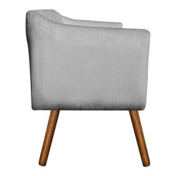 Poltrona Namoradeira Julia 2 Lugares Suede Cinza - D'Rossi - 4