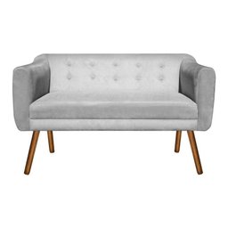 Poltrona Namoradeira Julia 2 Lugares Suede Cinza - D'Rossi - 1