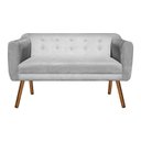 Ver imagem 1 de Poltrona Namoradeira Julia 2 Lugares Suede Cinza - D'Rossi