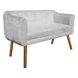 Poltrona Namoradeira Julia 2 Lugares Suede Cinza - D'Rossi - 2