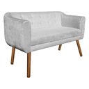 Ver imagem 2 de Poltrona Namoradeira Julia 2 Lugares Suede Cinza - D'Rossi