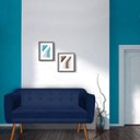Ver imagem 1 de Poltrona Namoradeira Julia 2 Lugares Suede Azul Marinho - D'Rossi