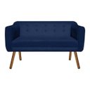 Ver imagem 2 de Poltrona Namoradeira Julia 2 Lugares Suede Azul Marinho - D'Rossi