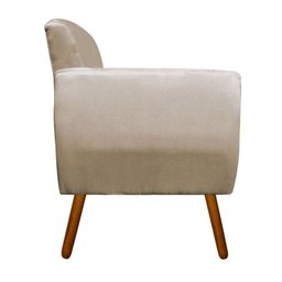 Poltrona com Puff Decorativo Josy Suede Bege - D'Rossi - 3 Poltrona com Puff Decorativo Josy Suede Bege - D'Rossi - 3