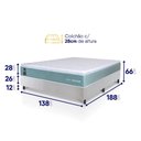 Ver imagem 3 de Conjunto Box Branco Lagos Verde Molas Ensacadas Casal 138x188x66 - King House