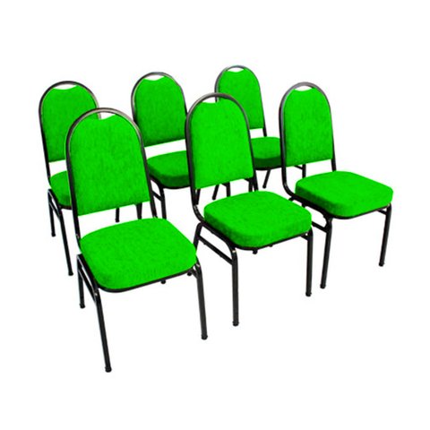 Kit com 6 Cadeiras para Auditórios Linha Hotel Verde
