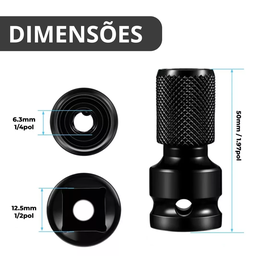 Adaptador de Chave de Impacto P/ Bts 1/2 Pol Fg Fortg Lith - 4