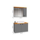 Ver imagem 3 de Conjunto para Banheiro Gabinete Suspenso com Cuba e Espelheira Madri Cinza com Nature - Rede Móveis