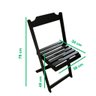 Cadeira Dobrável de Madeira Preto - 5