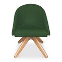 Ver imagem 4 de Kit 02 Poltronas Cadeira Giratória Bela Suede Base de Madeira - Pallazio Verde
