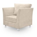 Ver imagem 1 de Poltrona Decorativa para Sala e Quarto Lisboa Suede Bege