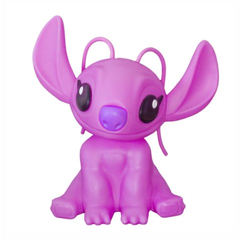 Luminária de Mesa Abajur Angel Stitch Rosa Disney