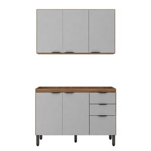 Cozinha Modulada Composição 9 Firenze 2 Peças Amêndola/nude Prime - Demóbile