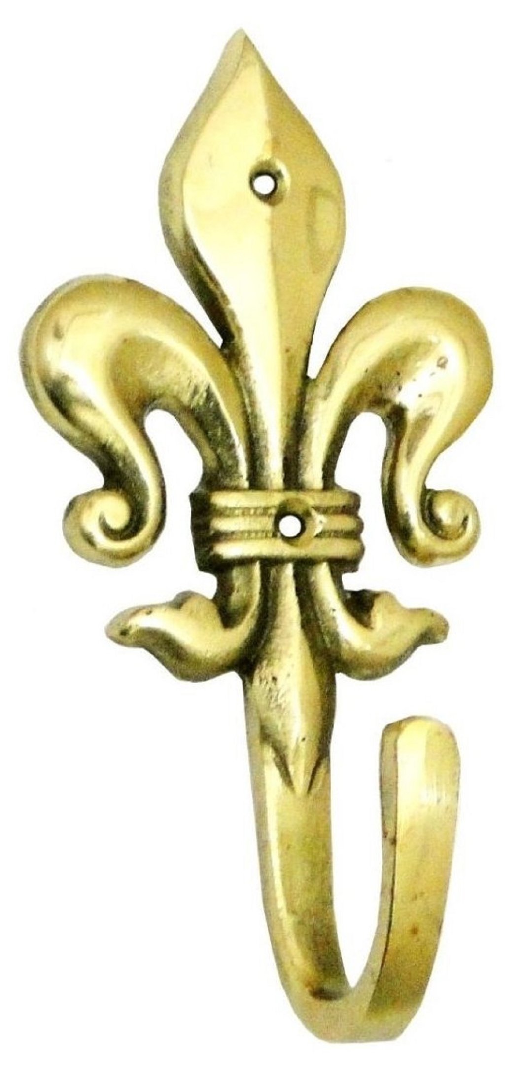 Cabide Pendurador Para Parede Flor De Liz Em Bronze Maciço