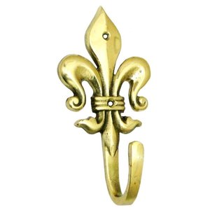 Cabide Pendurador Para Parede Flor De Liz Em Bronze Maciço