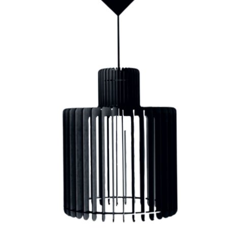 Luminária Teto tipo Pendente DRINK MDF Completa -:Preta