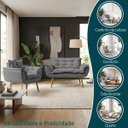 Ver imagem 3 de Kit Namoradeira e Poltrona Decorativa para Sala Recepção Manicure Consultório Alice Tecido Suede