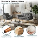 Ver imagem 2 de Kit Namoradeira e Poltrona Decorativa para Sala Recepção Manicure Consultório Alice Tecido Suede