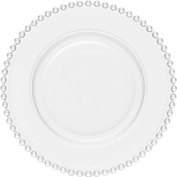 Conjunto 48 Pratos Rasos 28cm Pearl Cristal Wolff Transparente Redondos Restaurantes Mesa Posta - 1