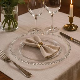 Conjunto 48 Pratos Rasos 28cm Pearl Cristal Wolff Transparente Redondos Restaurantes Mesa Posta - 2