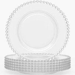 Conjunto 48 Pratos Rasos 28cm Pearl Cristal Wolff Transparente Redondos Restaurantes Mesa Posta - 7